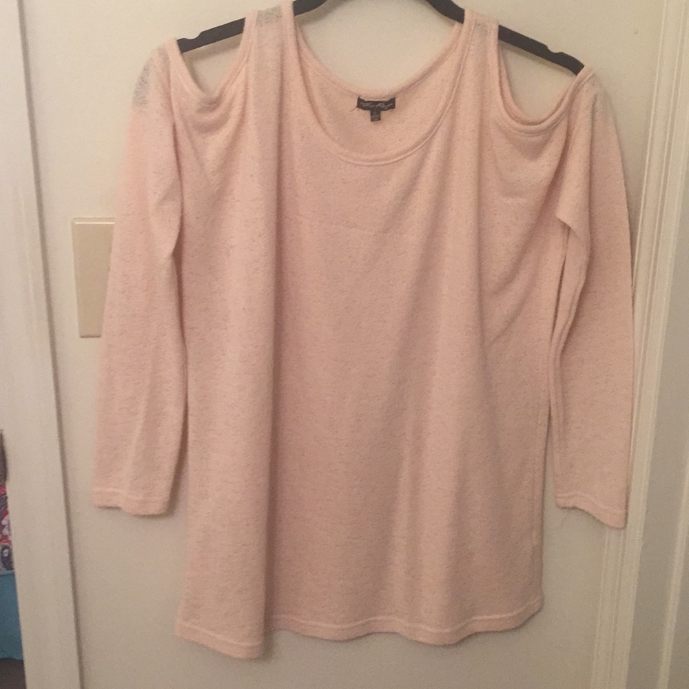 Cream open shoulder sweater